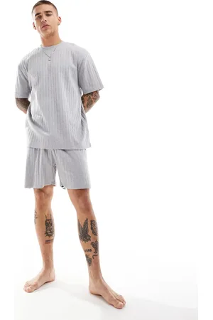 ASOS Pyjama set with waffle short in marl