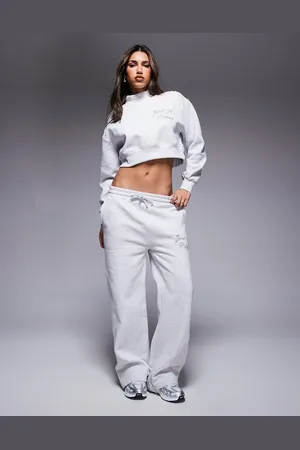Good For Nothing Co-ord flare overlock seam joggers in marl