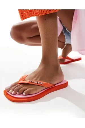 Havaianas Square toe flip flops in and orange