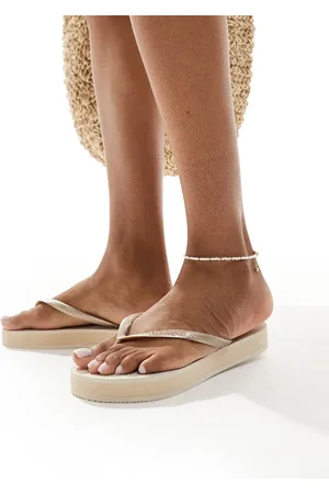 Havaianas Slim flatform flip flops in beige