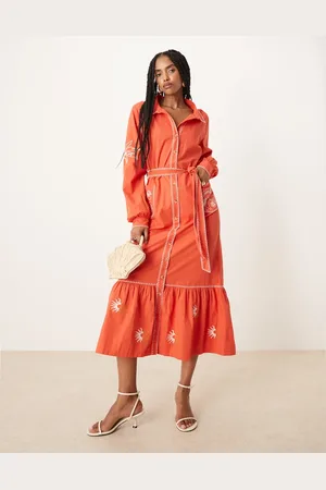 Never Fully Dressed Embroidered shirt midaxi dress in