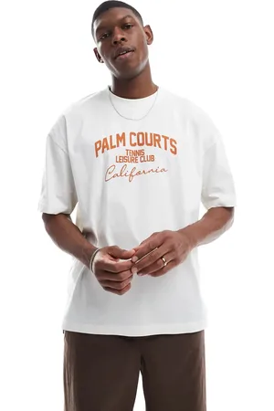 ASOS Oversized t-shirt with sports graphic in cream