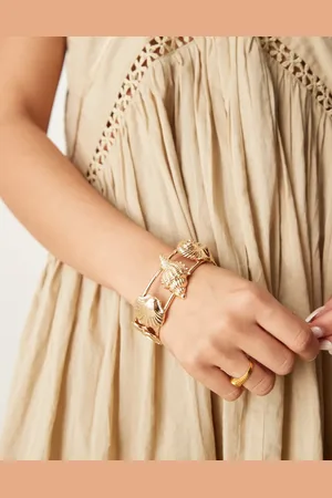 ASOS Cuff bracelet in mixed shell design in tone