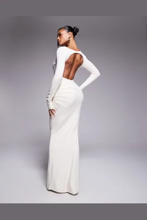 Ohpolly Regine open back maxi dress in ivory