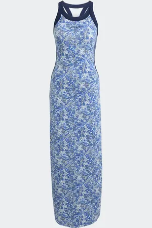 adidas X liberty london tonal maxi dress in multicolor / chalk white / amb