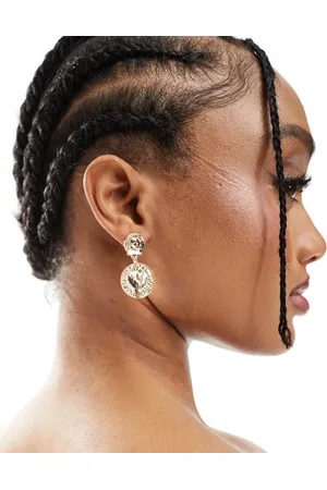 Pieces® Coin charm detail earrings in