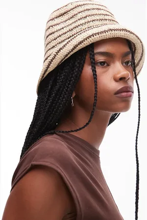 & OTHER STORIES Straw bucket hat in natural and black stripe