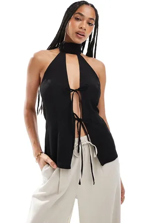 ASOS Tie detail halter top in