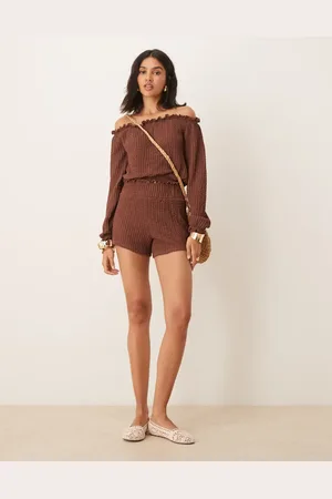 ASOS Textured boxer short with shirring waistband co ord in