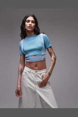 House of Sunny Olympus layered rib top in sky