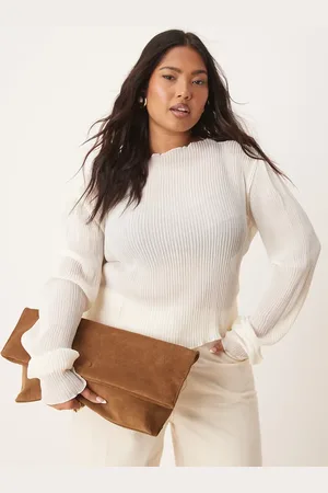 ASOS Suede roll top clutch in dark tan