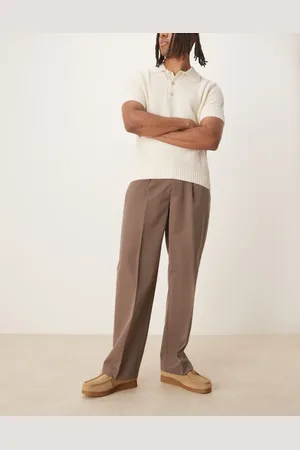 ASOS Smart wide leg trousers with front pleats in
