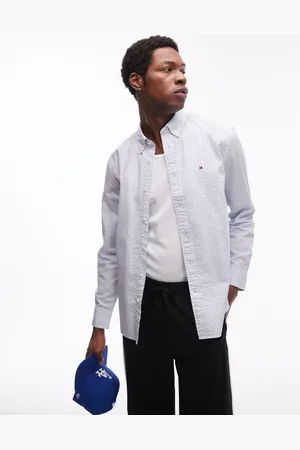 Tommy Hilfiger Seersucker shirt in pale stripe
