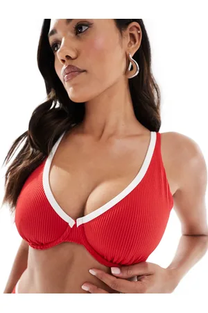 Hollister Curvy plunge underwire bikini top co-ord in