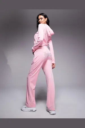 Juicy Couture Diamante logo velour joggers co-ord in