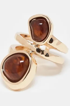 ASOS Wrap around ring with faux semi precious stones in tone