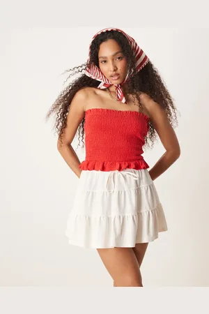 Gina Tricot Mini ruffle skirt in cream