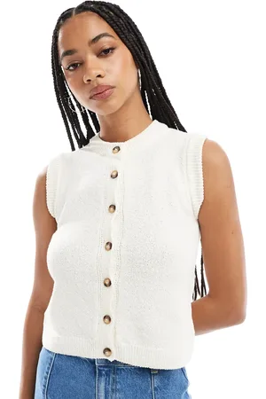 ASOS Knitted boucle tank in ecru