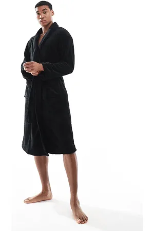 Loungeable Fleece shawl collar robe in