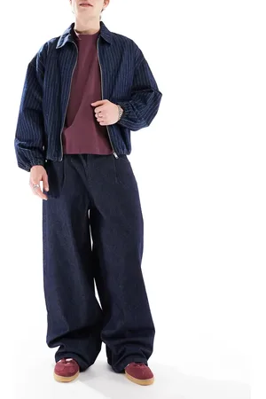 ASOS Super baggy pleated jeans in rinse wash