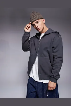 ASOS Premium heavyweight oversized zip through hoodie 400gsm in washed