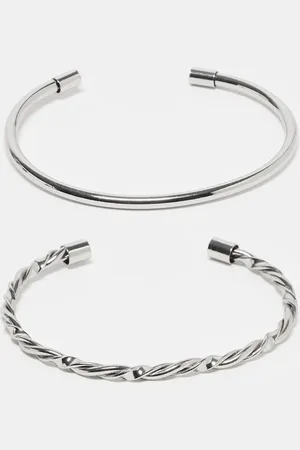 ASOS Pack of 2 cuff bracelet with plain and twist detail in
