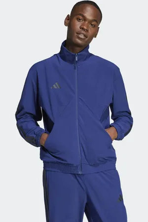 adidas House of tiro woven track top in dark / black
