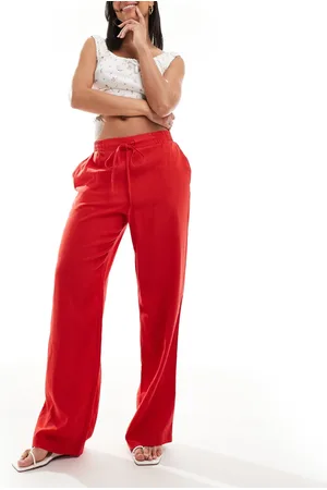 New Look Linen wide leg trousers in