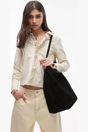 Topshop Luna suede leather tote bag in