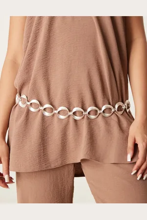 MANGO Metal hoop belt in