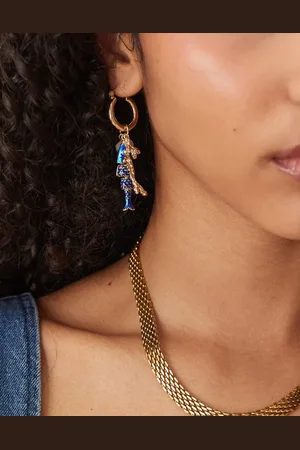 ASOS Hoop earrings with fish charms in tone