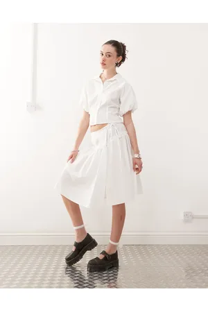 COLLUSION Drop waist poplin skirt co-ord in