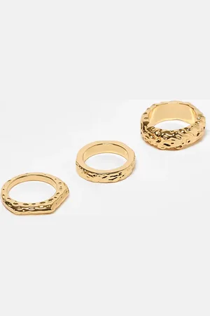 ASOS 14k plated pack of 3 ring with molten design