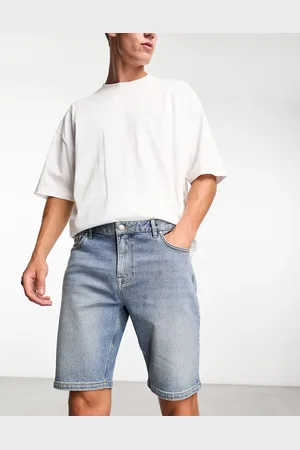 ASOS Skinny regular length denim shorts in mid wash
