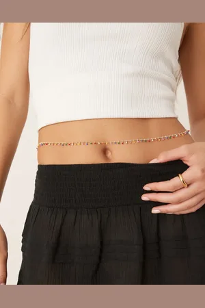 ASOS Belly chain with mixed colourful beads in tone