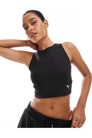 PUMA Wardrobe ess ribbed crop top in
