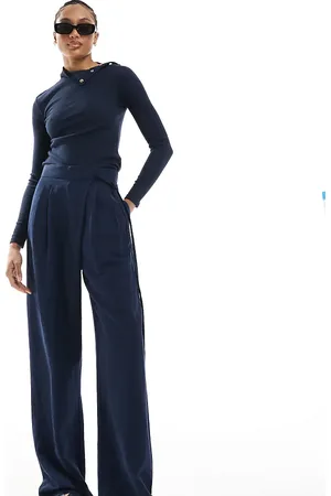 ASOS Tall tailored wrap tie trousers with linen in