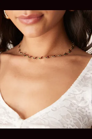 ASOS Short necklace with sparkly cherry details in gold tone