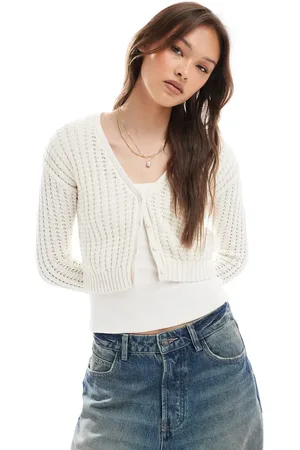 Cotton On Cotton On v neck ribbed cardigan in ecru