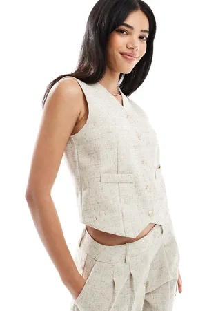 VERO MODA Tailored waistcoat co-ord in oatmeal