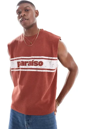 ASOS Oversized tank with sports graphic in waffle