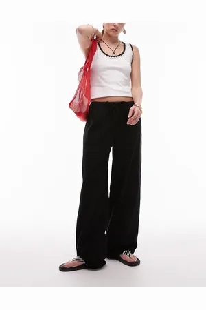 Topshop Linen straight leg trouser in