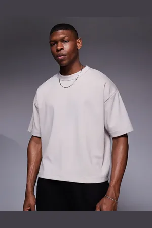 ASOS Soft touch oversized boxy t-shirt in stone