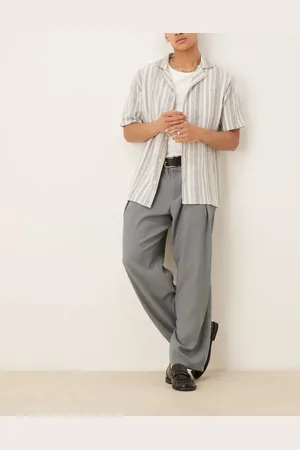ASOS Wide leg smart trousers with pleat detail in