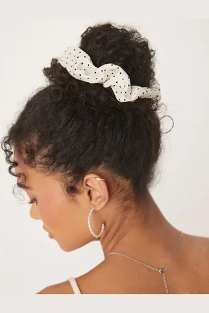 DesignB London Satin scrunchie in polka dot