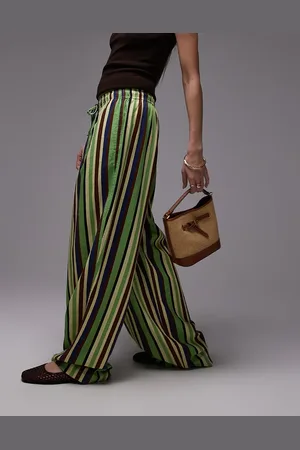 Topshop Linen balloon trouser in variegated stripe