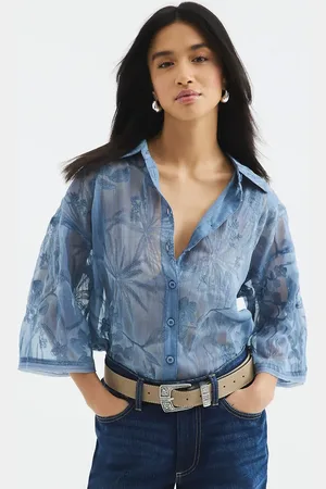 River Island Floral embroidered shirt in