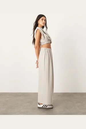 ASOS Jersey twist detail maxi skirt co-ord in pale