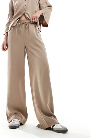 Object Soft draw string waist wide leg trouser co-ord in stone