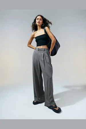 ASOS Relaxed straight leg trousers with linen in